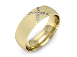 Obrączka z brylantami żółte złoto próba 585 - p16624zms