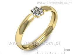 Złoty Pierścionek z brylantami żółte złoto 585 - p16626z