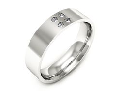 Pierscionek Obrączka z brylantami białe złoto 585 - p16627b