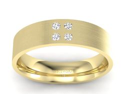 Obrączka z brylantami żółte złoto - p16627z