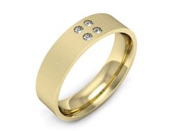 Obrączka z brylantami żółte złoto próba 585 - p16627zms