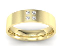 Obrączka z brylantami żółte złoto - p16627zms