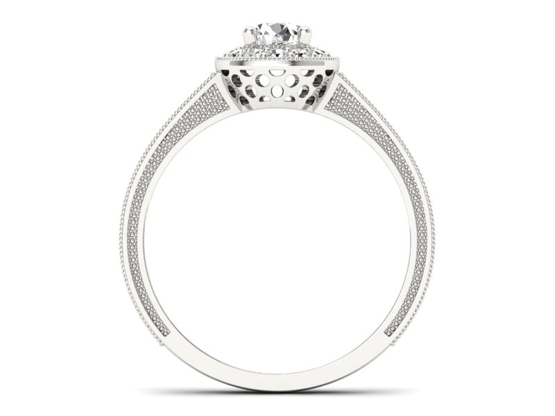 Złoty pierścionek z brylantami białe złoto - p16629b - 2