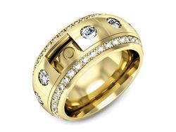 Obrączka z brylantami żółte złoto próba 585 - p16630z