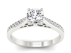 Złoty pierścionek z brylantami białe złoto - p16637b