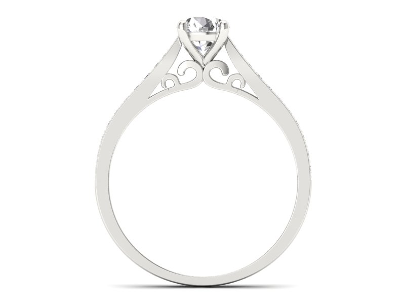 Złoty pierścionek z brylantami białe złoto - p16637b - 2