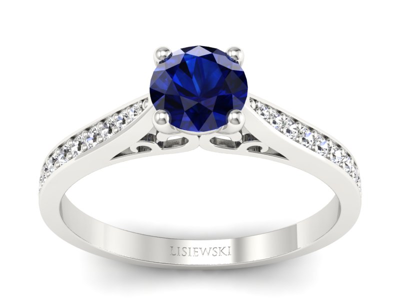 Pierścionek z szafirem i brylantami - p16637bsz - 1