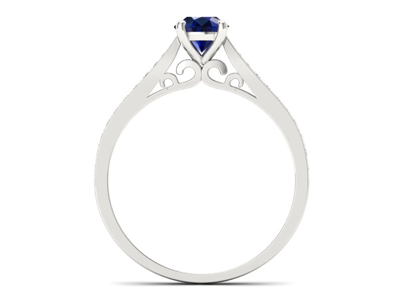 Pierścionek z szafirem i brylantami - p16637bsz - 2