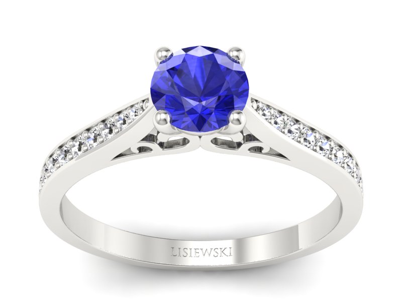 Pierścionek z szafirem i brylantami - p16637bszc - 1