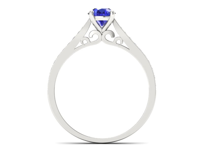 Pierścionek z szafirem i brylantami - p16637bszc - 2
