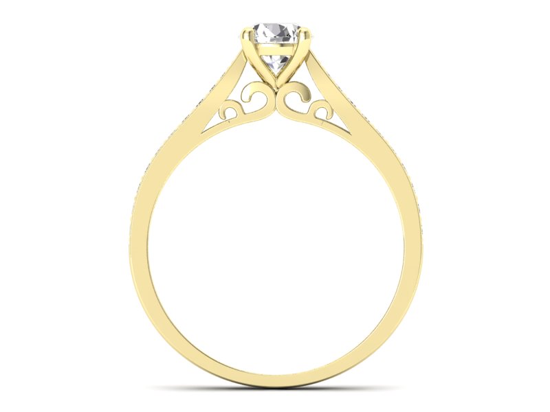 Złoty pierścionek z brylantami żółte złoto - p16637z - 2