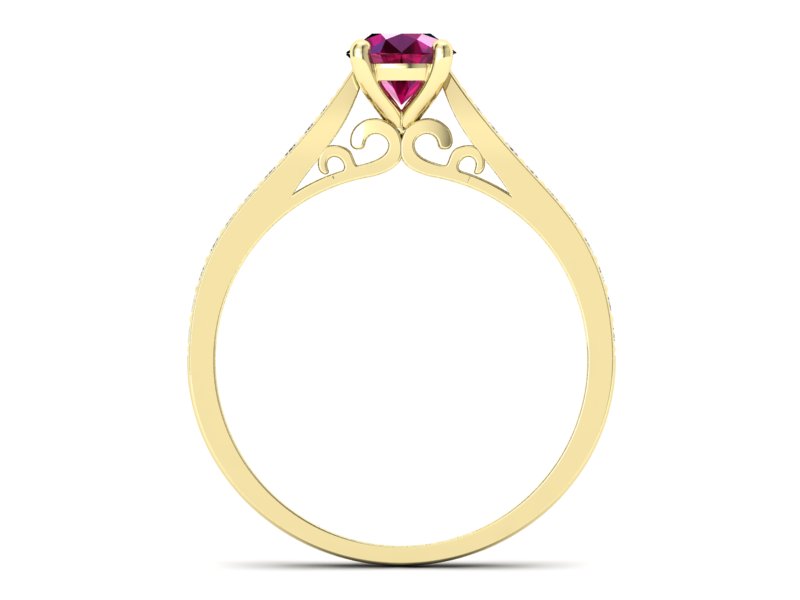 Pierścionek z rubinem i brylantami - p16637zr - 2