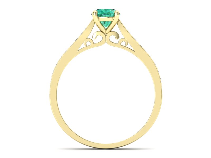 Pierścionek ze szmaragdem i brylantami - p16637zsm - 2