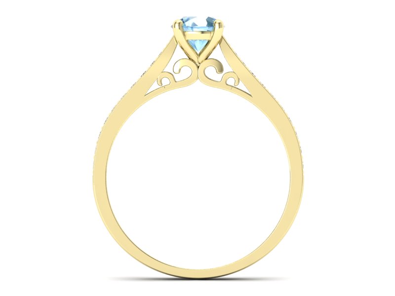 Złoty pierścionek z topazem i brylantami - p16637ztp - 2