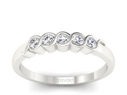 Złoty pierścionek z brylantami białe złoto - p16638b