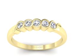 Złoty pierścionek z brylantami żółte złoto - p16638z