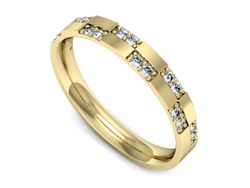 Obrączka z brylantami żółte złoto próba 585 - p16644z