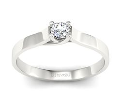 Złoty pierścionek z brylantem białe złoto - p16652b