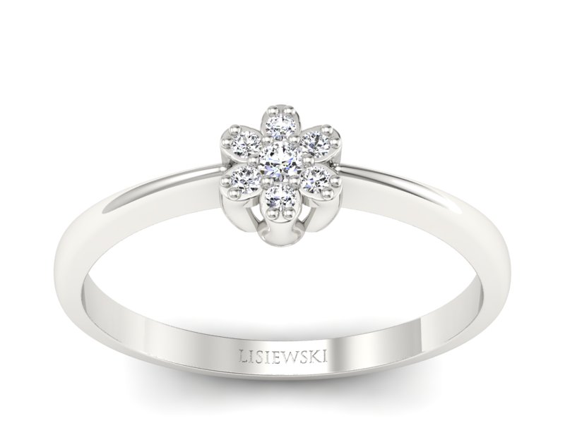 Pierścionek z brylantami w białym złocie 585 - p16654b - 1