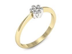 Pierścionek z diamentami żółte i białe złoto 585 - p16654zb