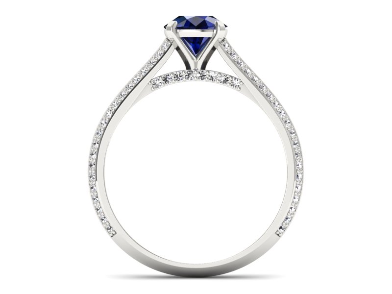 Pierścionek z szafirem i brylantami złoto 585 - p16657bsz - 2