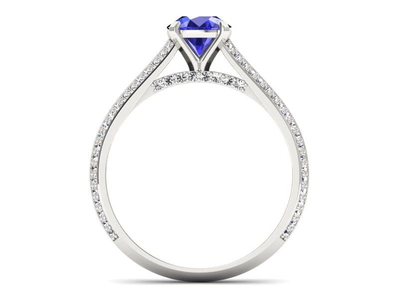 Pierścionek z szafirem i brylantami złoto 585 - p16657bszc - 2