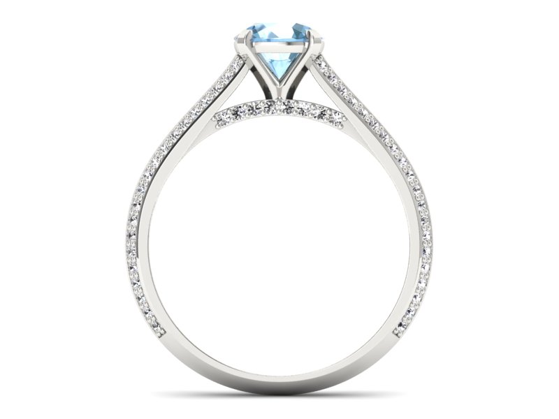 Złoty pierścionek z topazem i brylantami - p16657btp - 2