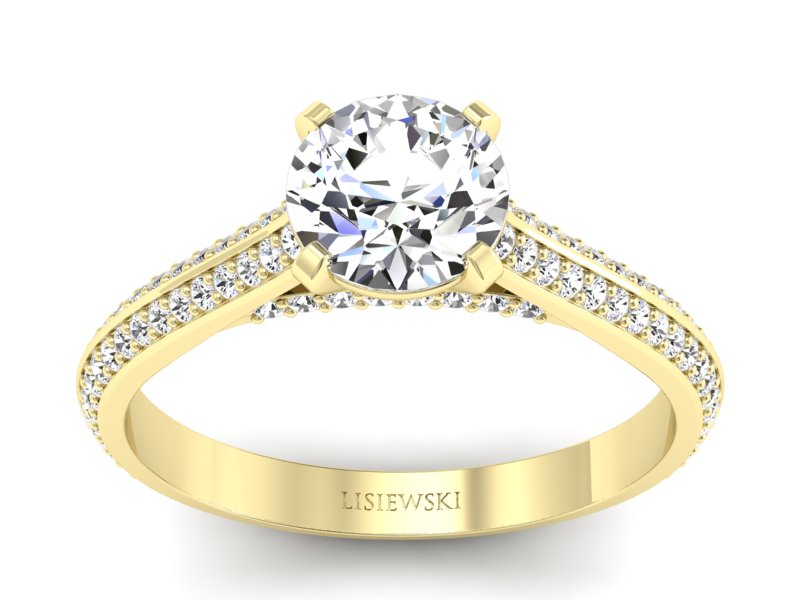 Złoty Pierścionek z brylantami żółte złoto 585 - p16657z - 1