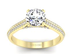 Złoty Pierścionek z brylantami żółte złoto 585 - p16657z