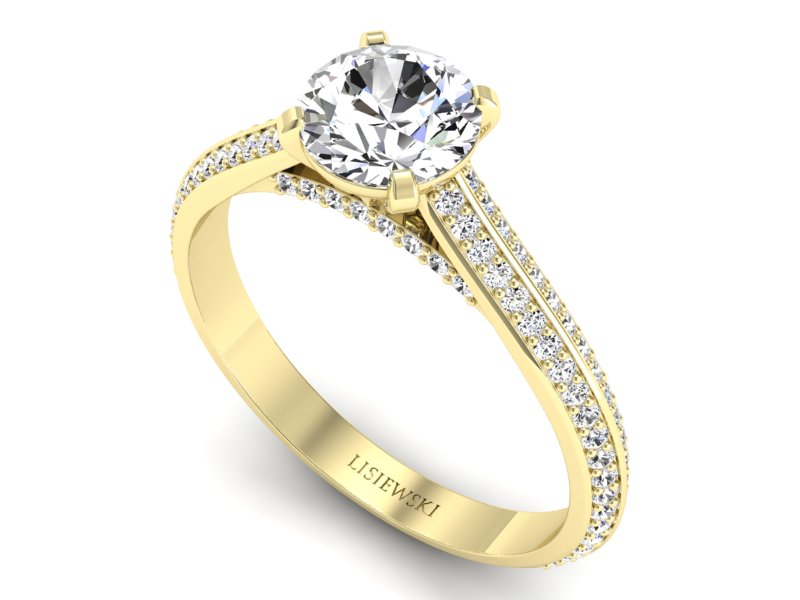 Złoty Pierścionek z brylantami żółte złoto 585 - p16657z - 3