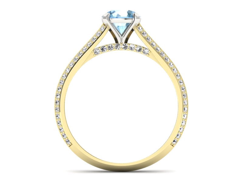 Pierścionek topaz i brylanty żółte białe złoto - p16657zbtp - 2