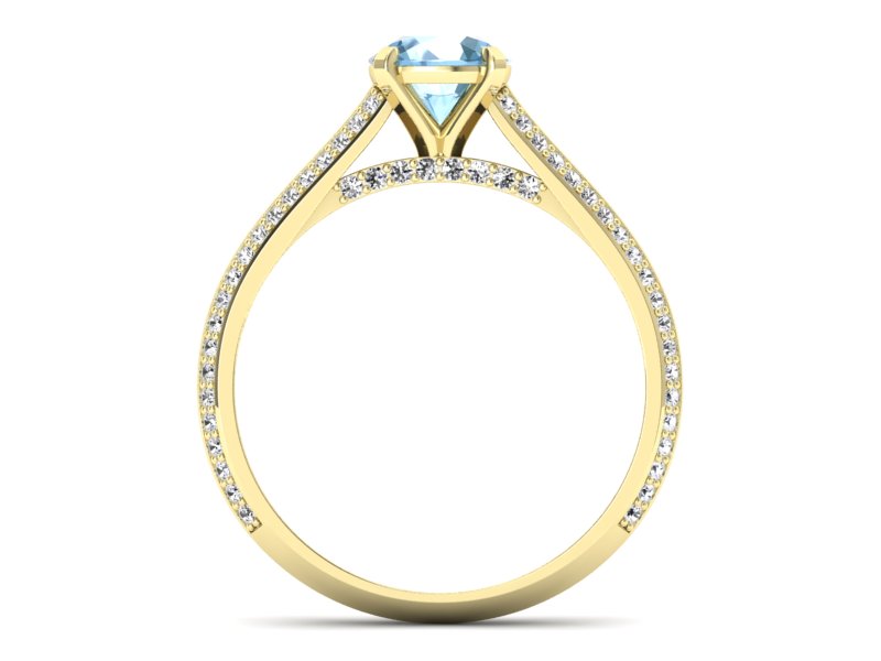 Złoty Pierścionek z topazem i brylantami 585 - p16657ztp - 2