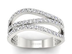 Złoty pierścionek z brylantami białe złoto - p16659b