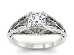 Złoty Pierścionek z brylantem białe złoto 585 - p16667b