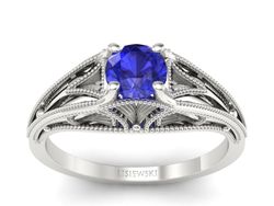 Pierścionek z szafirem w białym złocie luksus i sztuka - p16667bszc