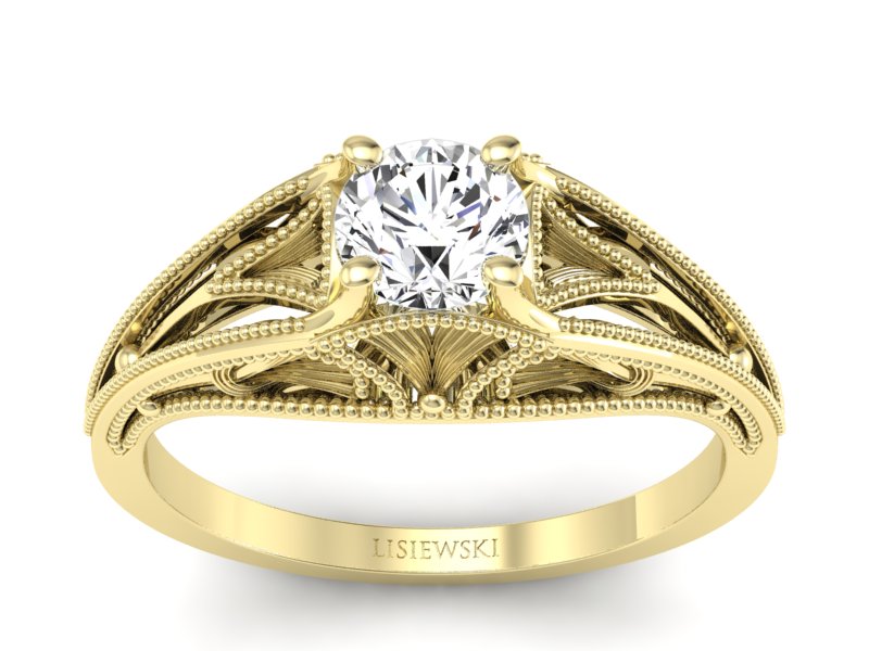 Złoty Pierścionek z brylantem żółte złoto 585 - p16667z - 1