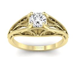 Złoty Pierścionek z brylantem żółte złoto 585 - p16667z