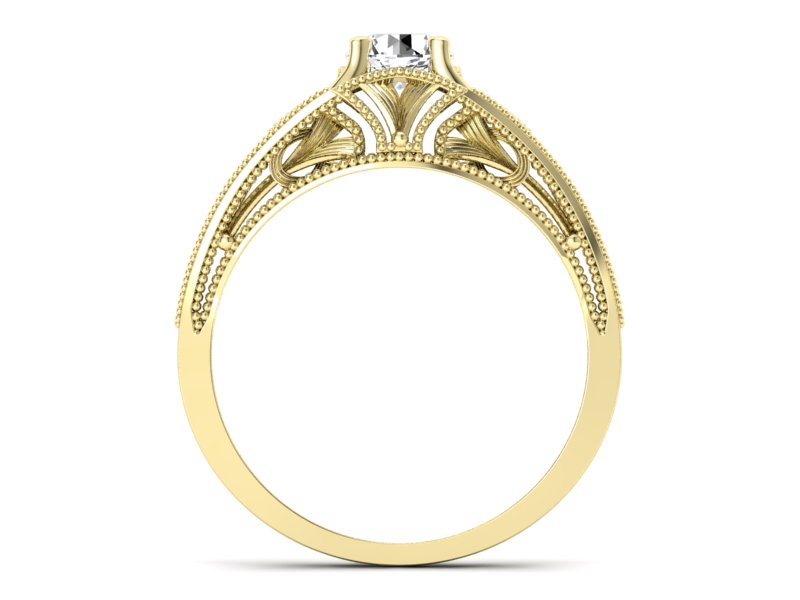 Złoty Pierścionek z brylantem żółte złoto 585 - p16667z - 2