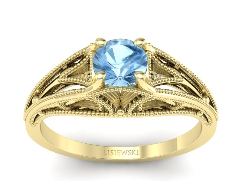 Złoty Pierścionek z topazem żółte złoto 585 - p16667ztp - 1