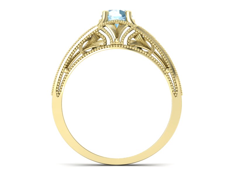 Złoty Pierścionek z topazem żółte złoto 585 - p16667ztp - 2