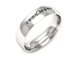 Pierscionek Obrączka z brylantami białe złoto 585 - p16668b
