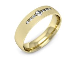 Obrączka z brylantami żółte złoto próba 585 - p16668zms