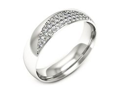 Pierscionek Obrączka z brylantami białe złoto 585 - p16669b