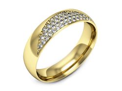 Obrączka z brylantami żółte złoto próba 585 - p16669z