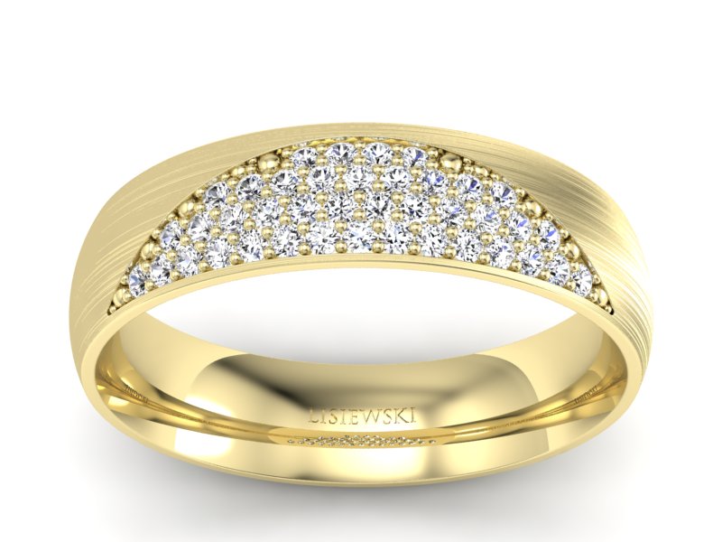Obrączka z brylantami żółte złoto - p16669zmp - 1