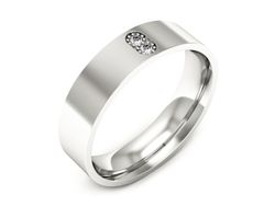 Pierscionek Obrączka z brylantami białe złoto 585 - p16670b