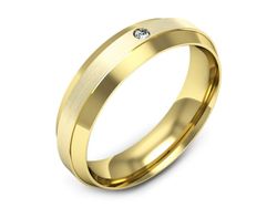 Obrączka z brylantem żółte złoto próba 585 - p16674zmp