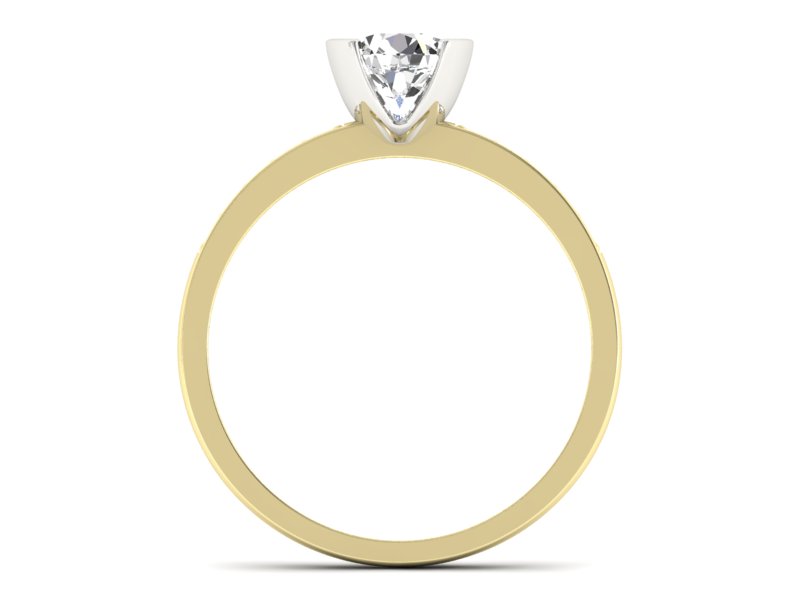 Pierścionek z diamentami żółte i białe złoto 585 - p16682zb - 2