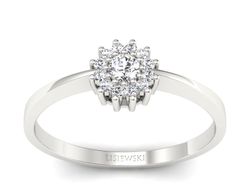 Złoty pierścionek z brylantami białe złoto - p16685b