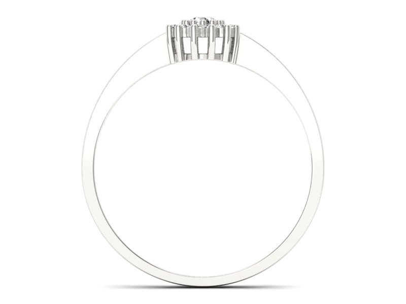 Złoty pierścionek z brylantami białe złoto - p16685b - 2